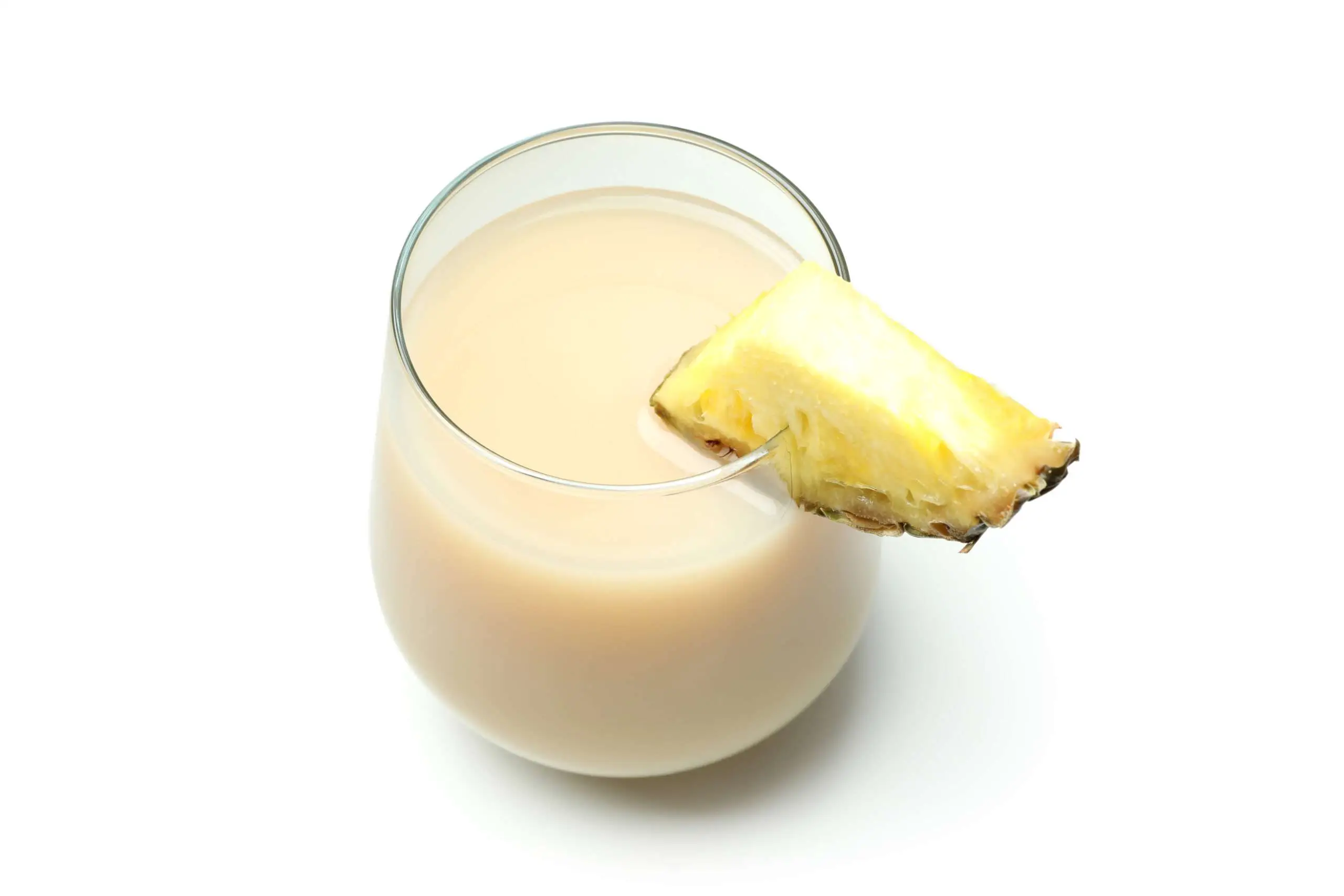 Pina colada cocktail isolated on white background